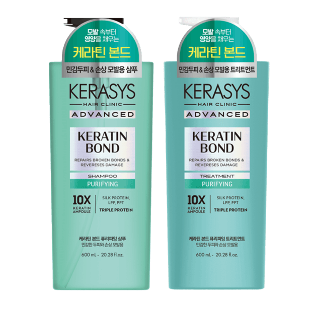 Kerasys Keratin Bond Purifying Kit (Shampoo 600ml e Tratamento 600ml)