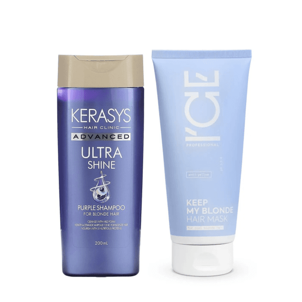 Kerasys & I'ce - Duo Loiras - Advanced Ultra Shine - Purple Shampoo 200ml + Keep My Blonde Máscara 200ml