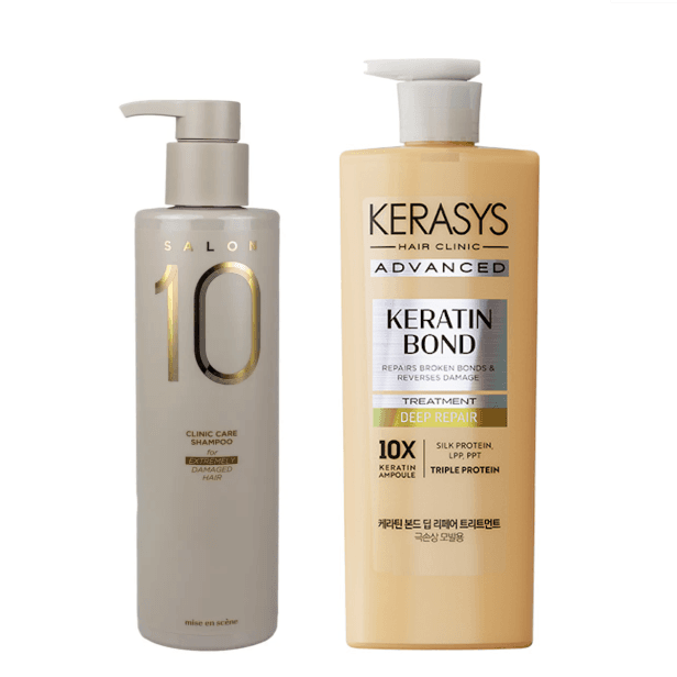 Mise en Scène & Kerasys - Shampoo for Extremely Damaged Hair 500ml + Keratin Bond Deep Repair Treatment 600ml
